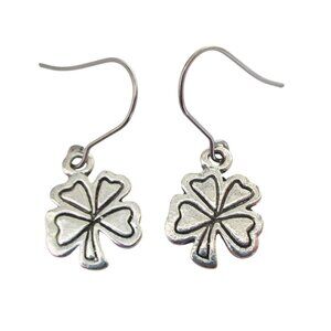 New Four-Leaf Clover Dangle Pierced Earrings Stainless Wires Lucky Jewelry Gift